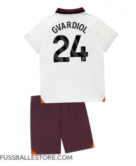 Günstige Manchester City Josko Gvardiol #24 Auswärts Trikotsatzt Kinder 2023-24 Kurzarm (+ Kurze Hosen)